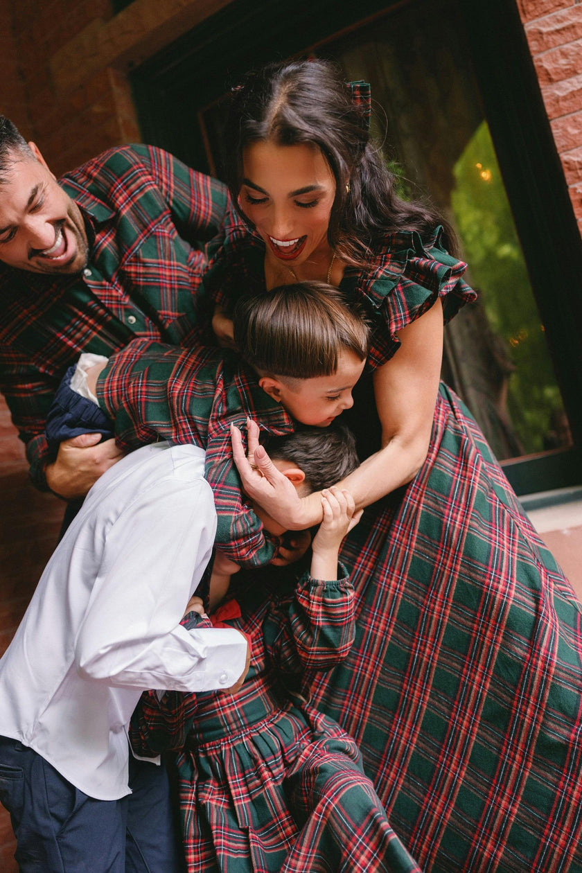 Hattie Dress in Evergreen Plaid