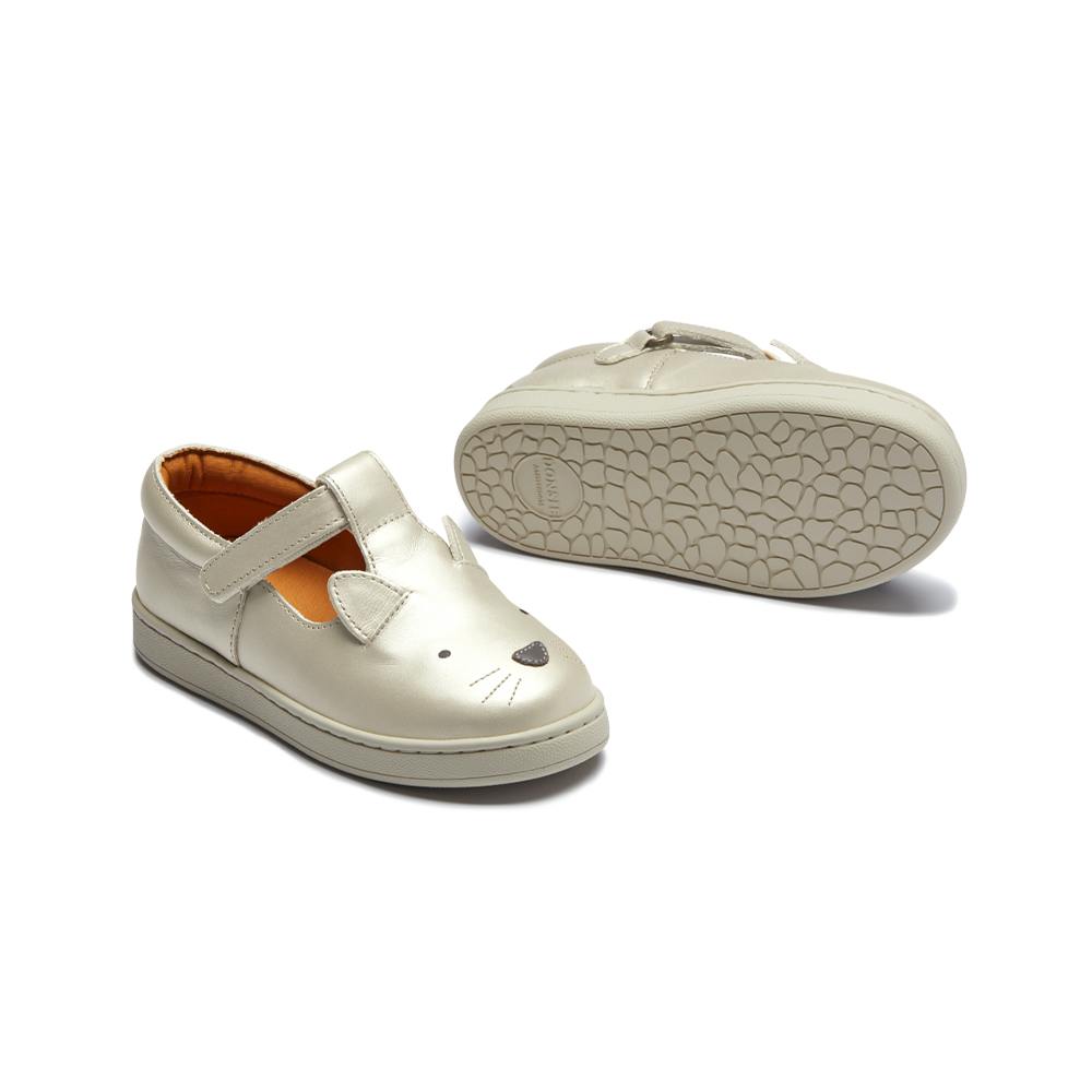 Esterre Shoes | Cat | Off White Metallic Leather