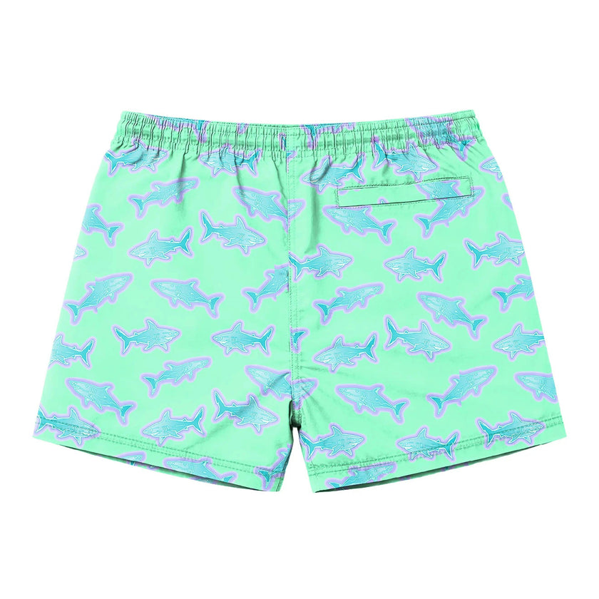 Dylan Boys Neon Sharks Print Board Shorts