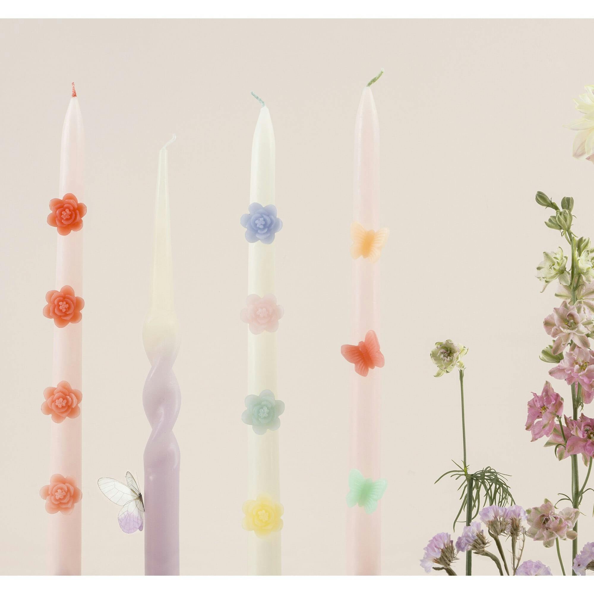 Pastel Flower Taper Candles