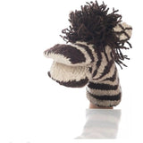 Organic Wool Knit Hand Puppet  | Zachary the Zebra