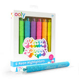 Heart Pops Neon Highlighters - Set of 6
