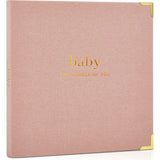 Keepsake Baby Memory Book for Boys and Girls - Timeless First 5 Year Baby Book - Linen Journal Scrapbook & Photo Album - Record Every Milestone Birth to Age 5