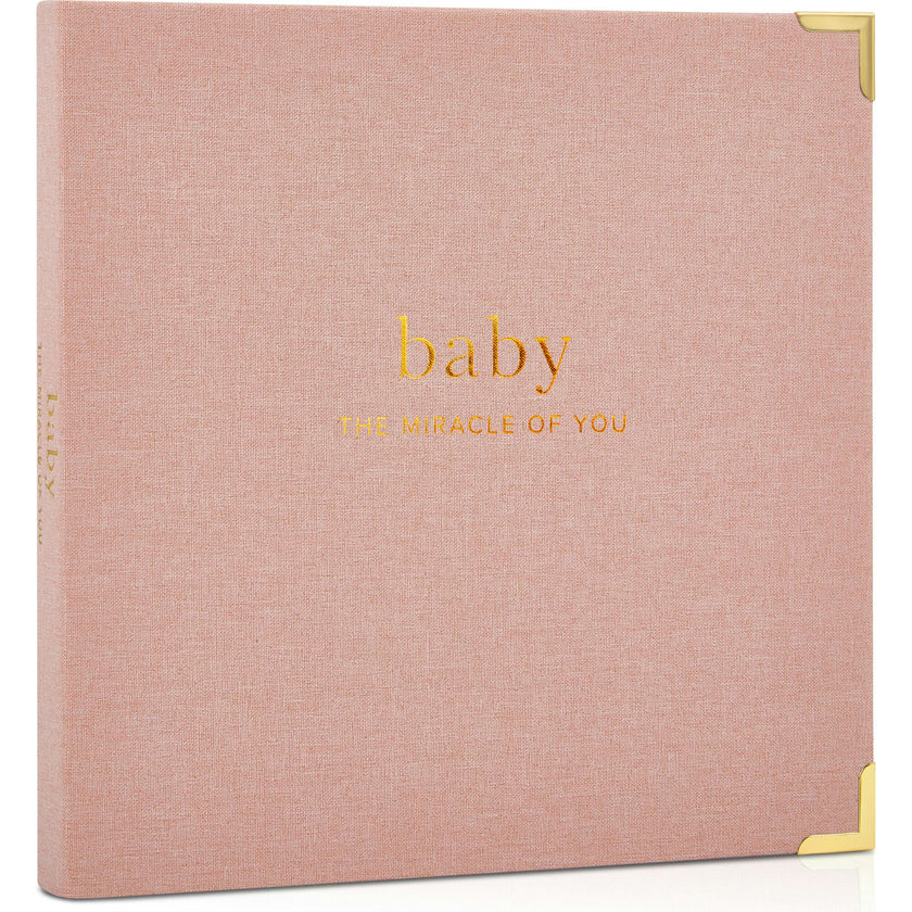 Keepsake Baby Memory Book for Boys and Girls - Timeless First 5 Year Baby Book - Linen Journal Scrapbook & Photo Album - Record Every Milestone Birth to Age 5