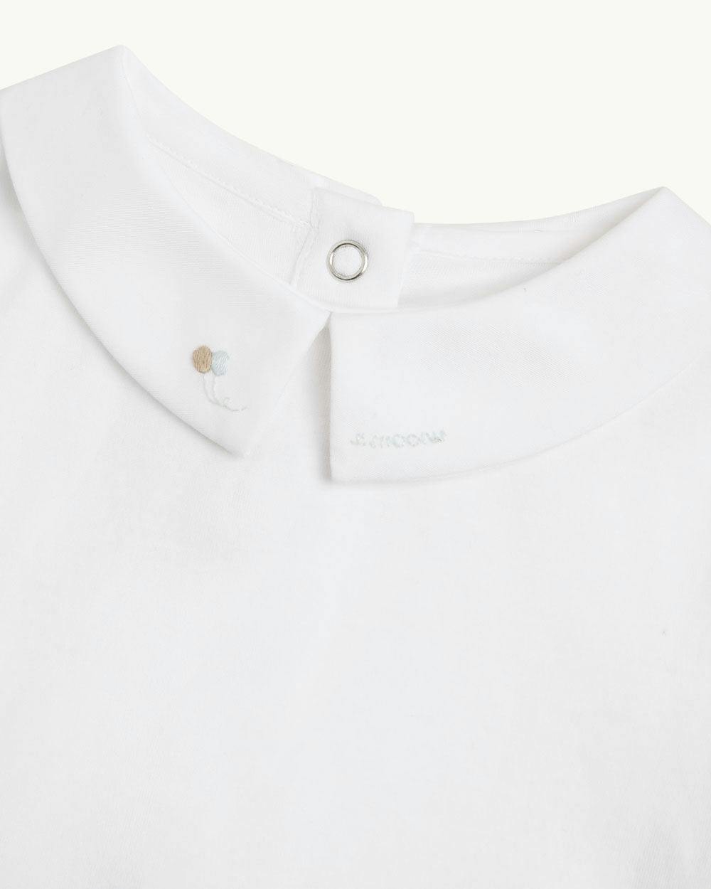 Aubrey Race Car Embroidered Collar Short Sleeve Onesie