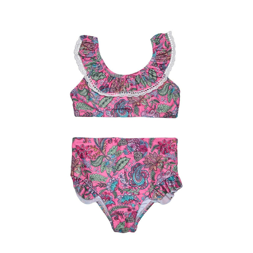 Girls Ruffle Neckline Bikini (Liberty Print)