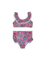 Girls Ruffle Neckline Bikini (Liberty Print)