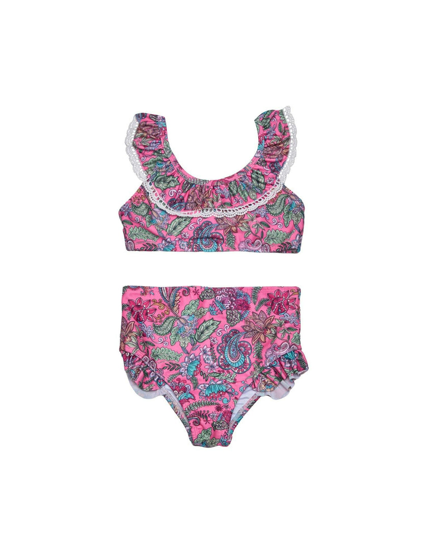 Girls Ruffle Neckline Bikini (Liberty Print)