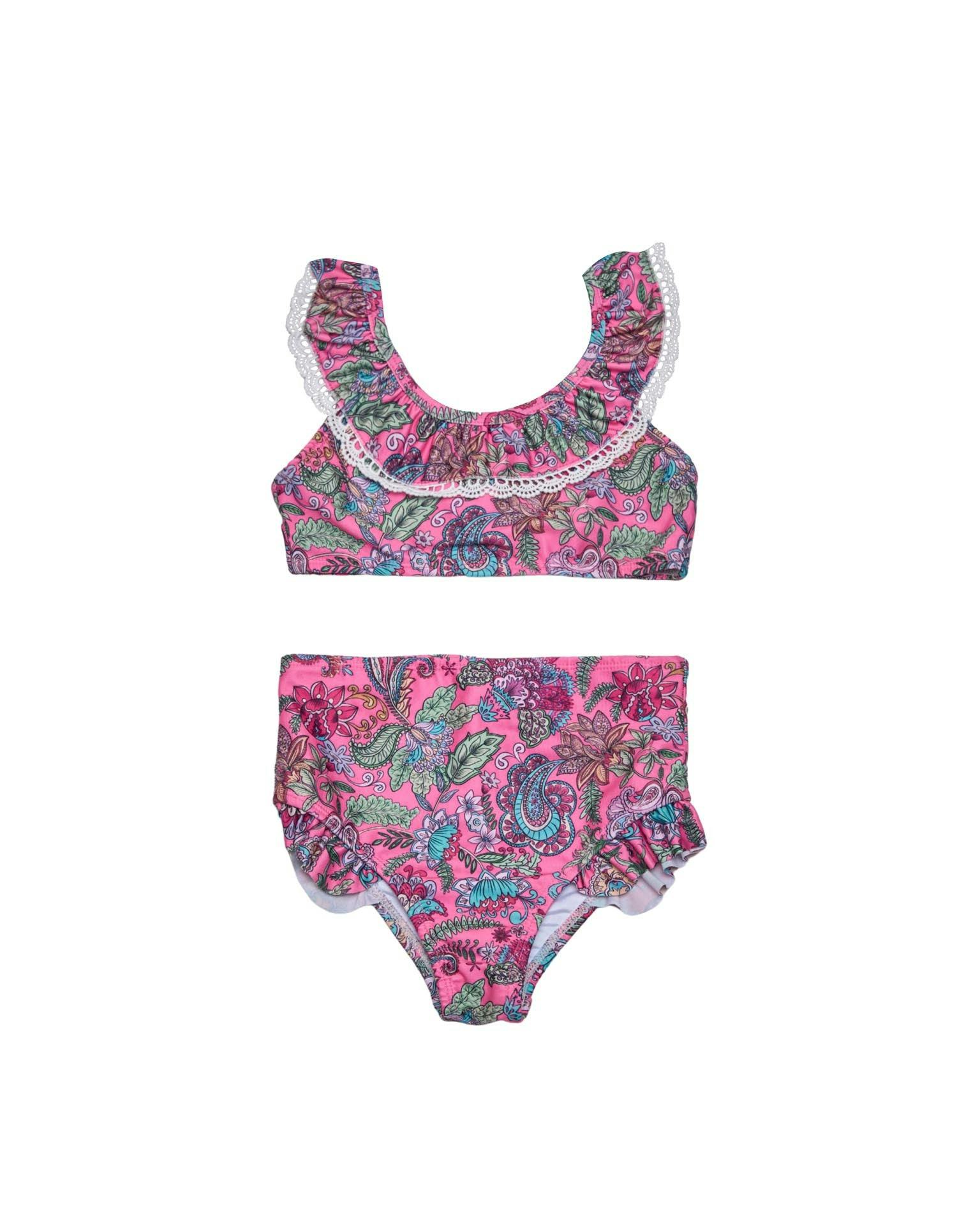 Girls Ruffle Neckline Bikini (Liberty Print)