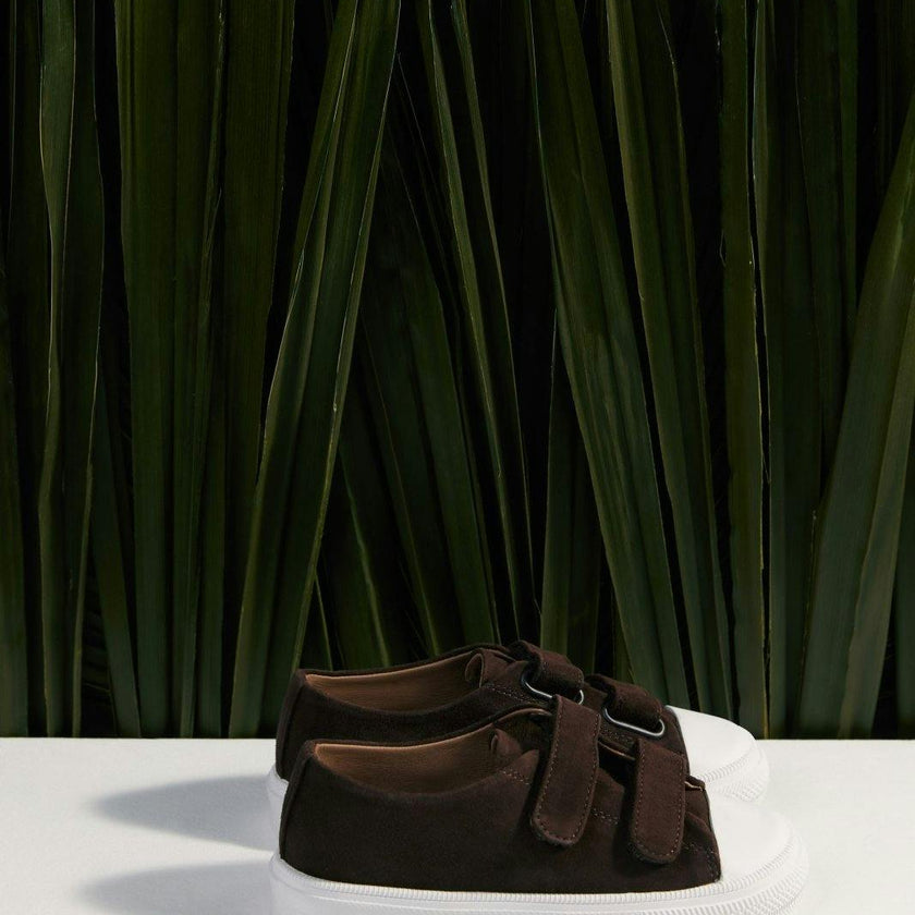 Jessie Double Velcro Strap Suede  Sneakers