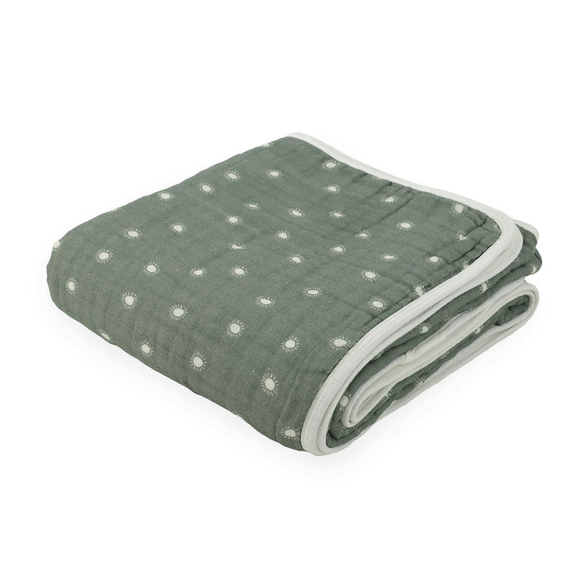 Original Organic Cotton Muslin Quilt - Sage Suns