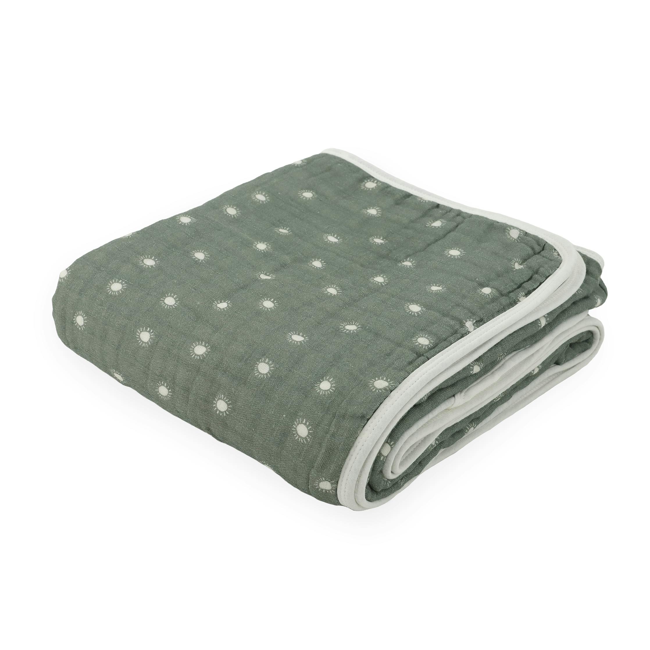 Original Organic Cotton Muslin Quilt - Sage Suns