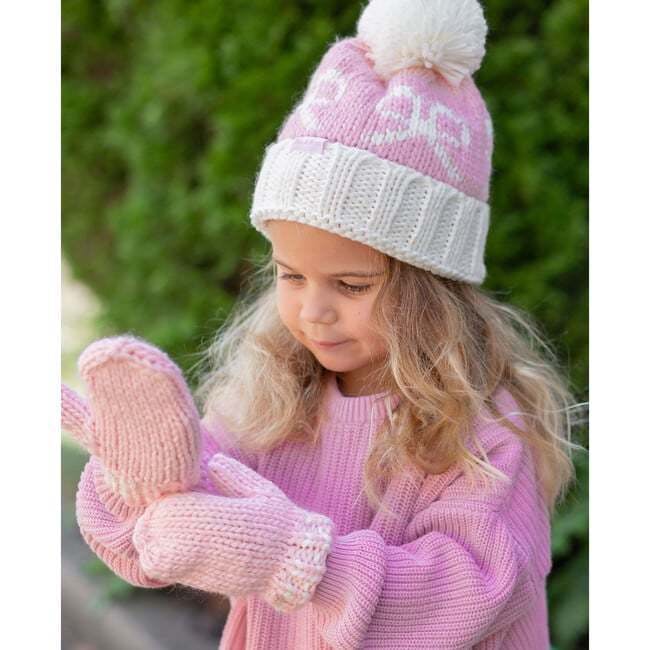 Bows Bobble Hat & Mittens Set