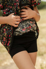 Mini Annalise Skirt in Obsidian Vintage Poppies