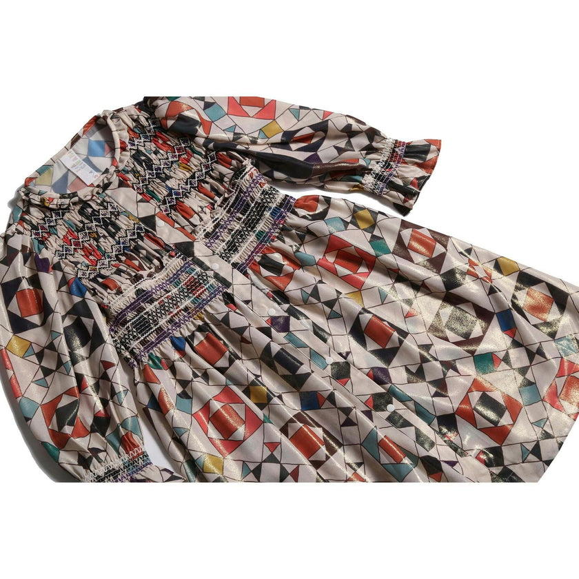 LUNA SMOCKED SHIRT DRESS