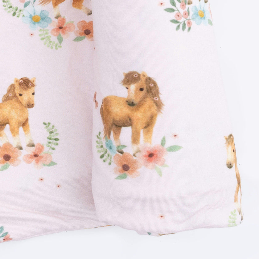 Pink Ponies - Swaddle Blanket