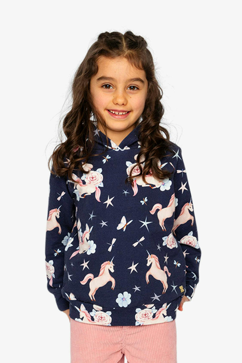 Printed Hoodie Purple Unicorn Print