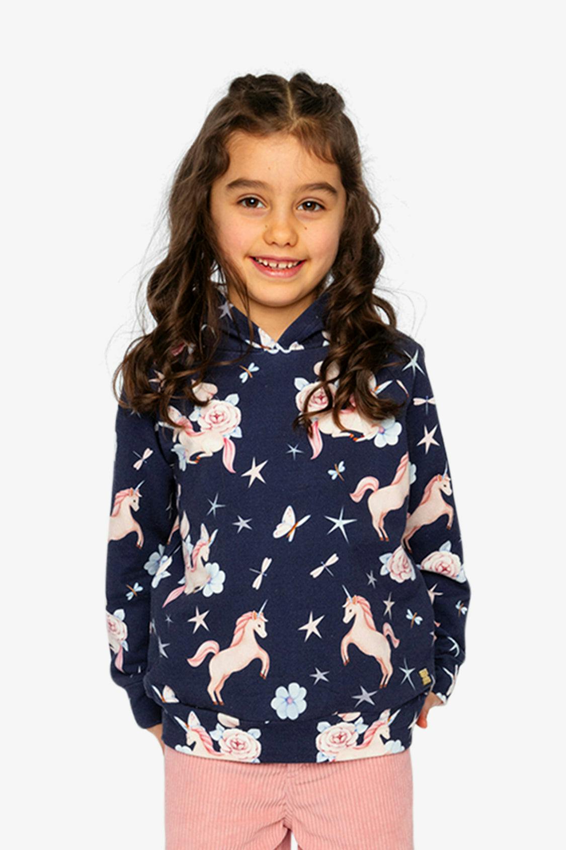 Printed Hoodie Purple Unicorn Print
