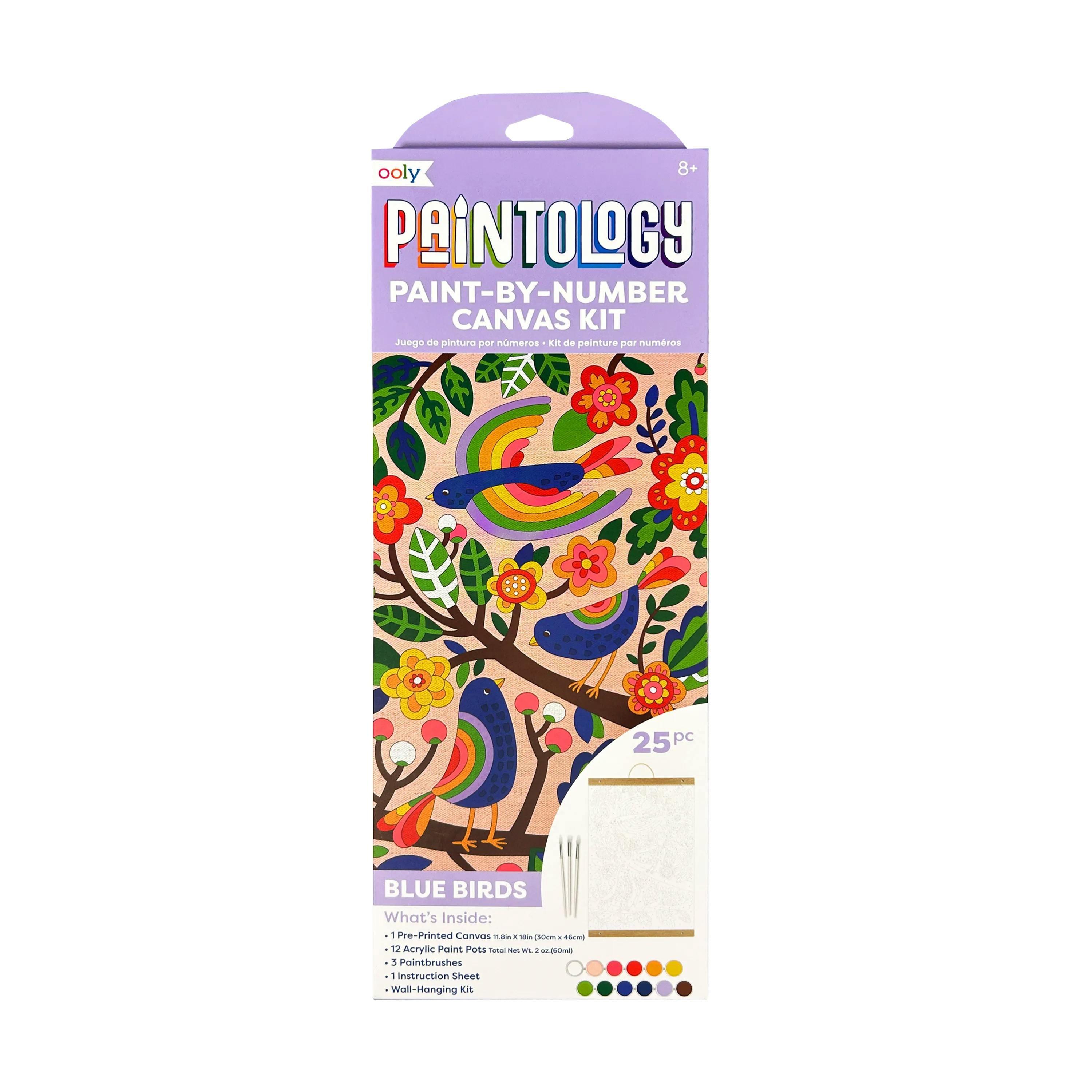 Paintology Paint-By-Number Canvas Kit - Blue Birds