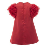 Red Ruffle Sleeve Dress