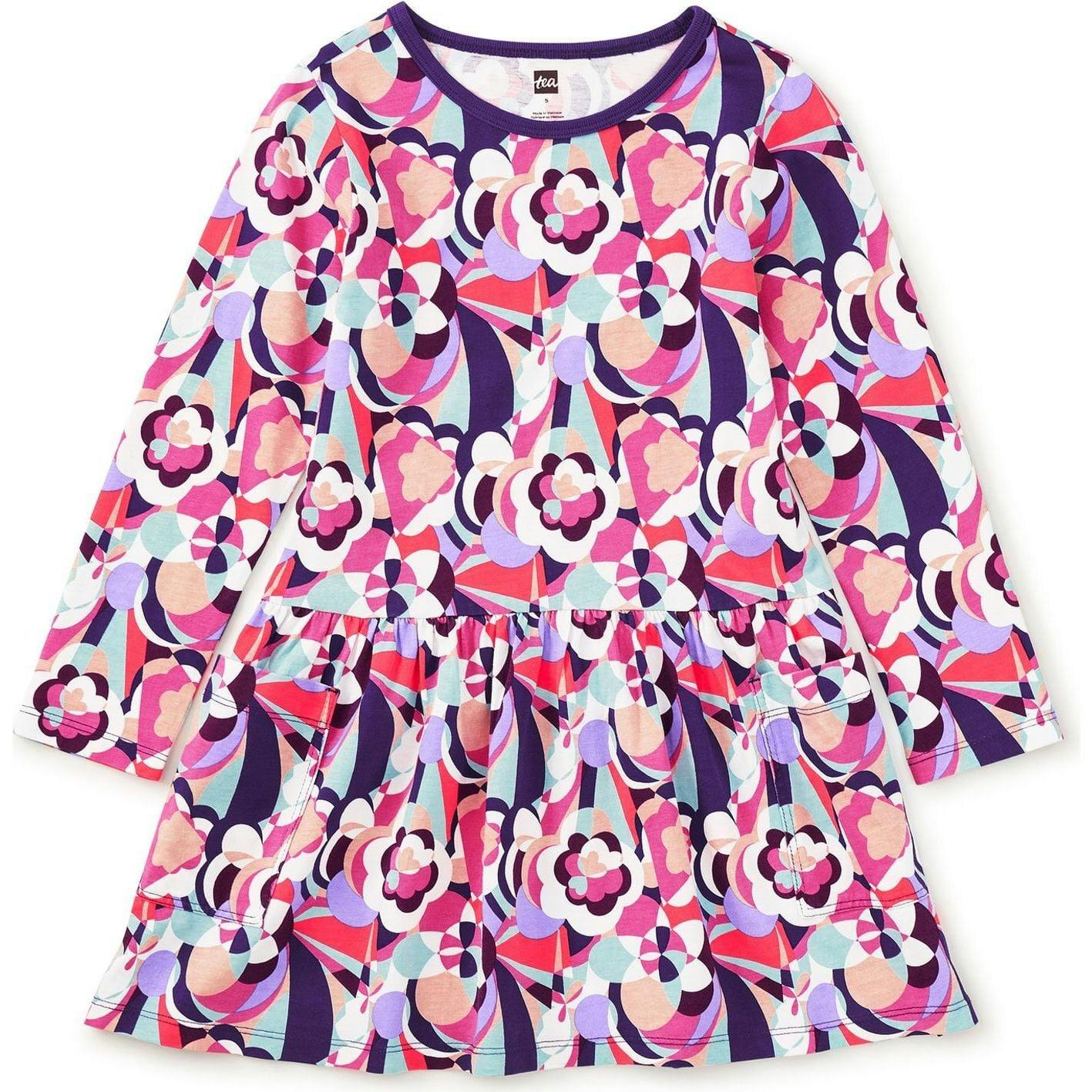 Long Sleeve Pocket Dress, Multi