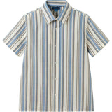 Big Kid Boys Puckered Stripes Buttondown | Blue Stripe