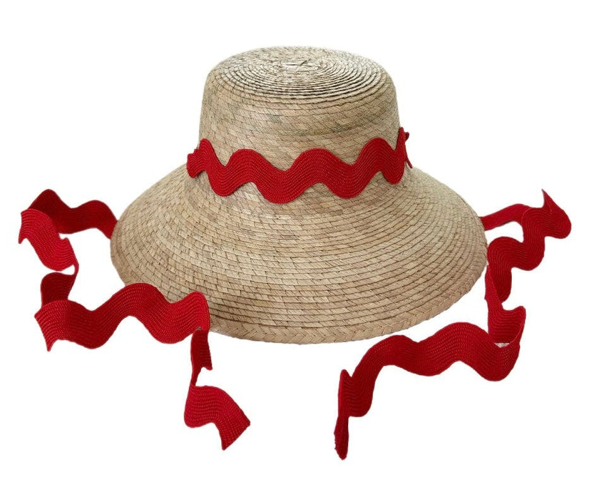 Palmetto Girl’s Hat - Red Ric-Rac Ribbon