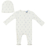Bow/Sail Boat Print Onesie and Hat