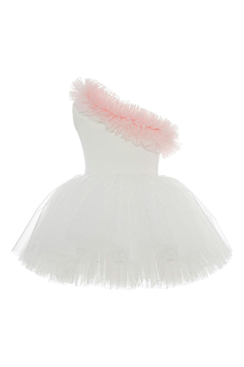 Pink Ruffle One Shoulder Tutu Dress