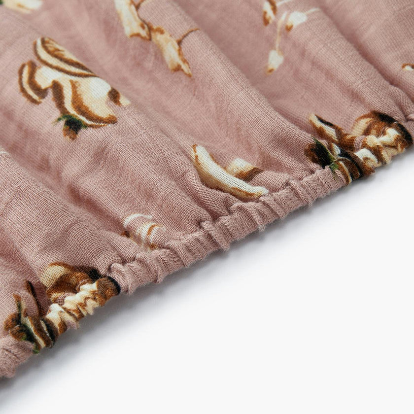 Mushroom Organic Cotton Crib Sheet
