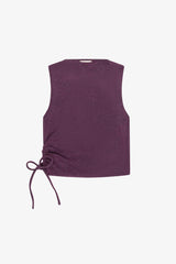 Tenly Hacci Rib  Drawstring Muscle Tank