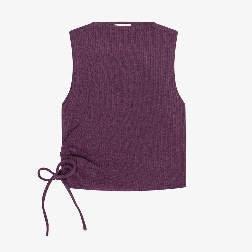 Tenly Hacci Rib  Drawstring Muscle Tank