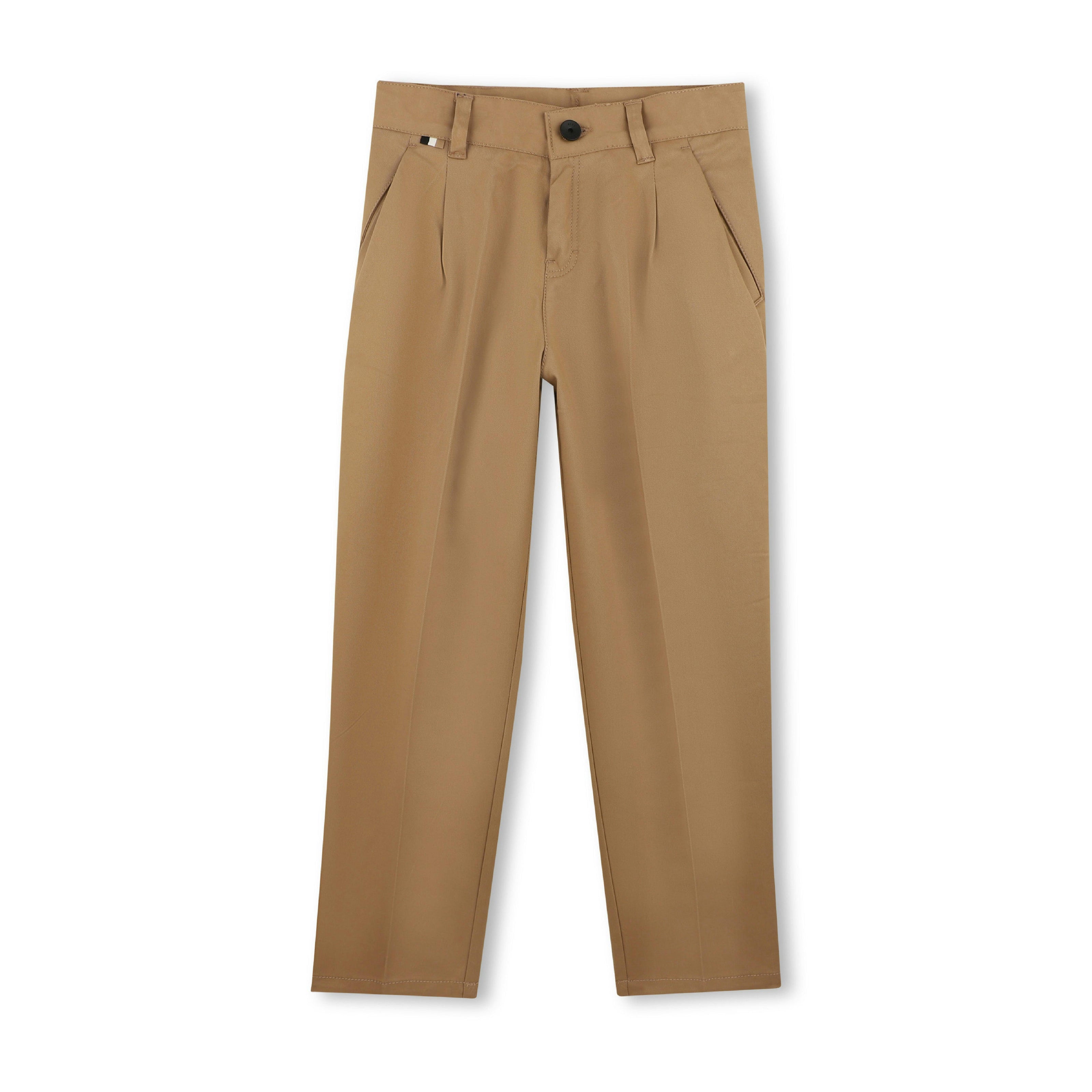 Beige Pleated Trousers