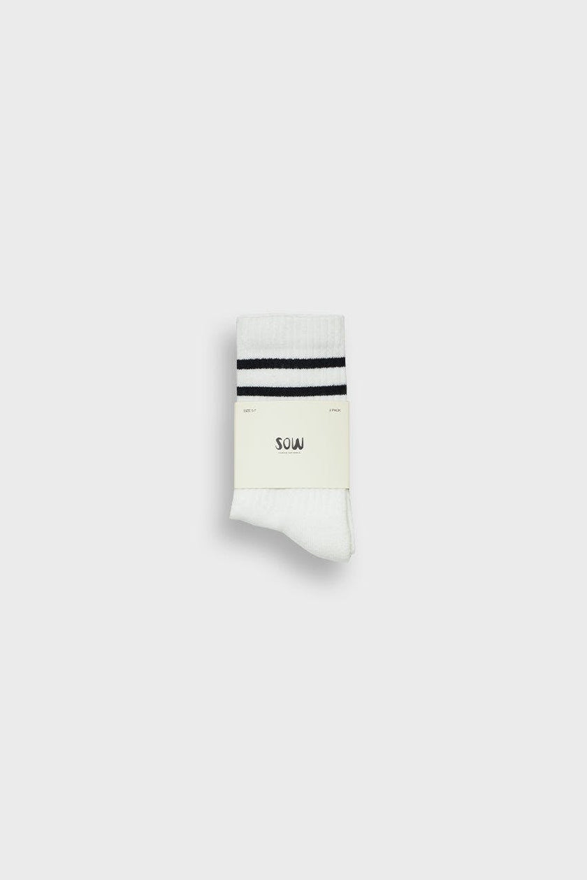 Two-Pack Of Striped Crew Socks