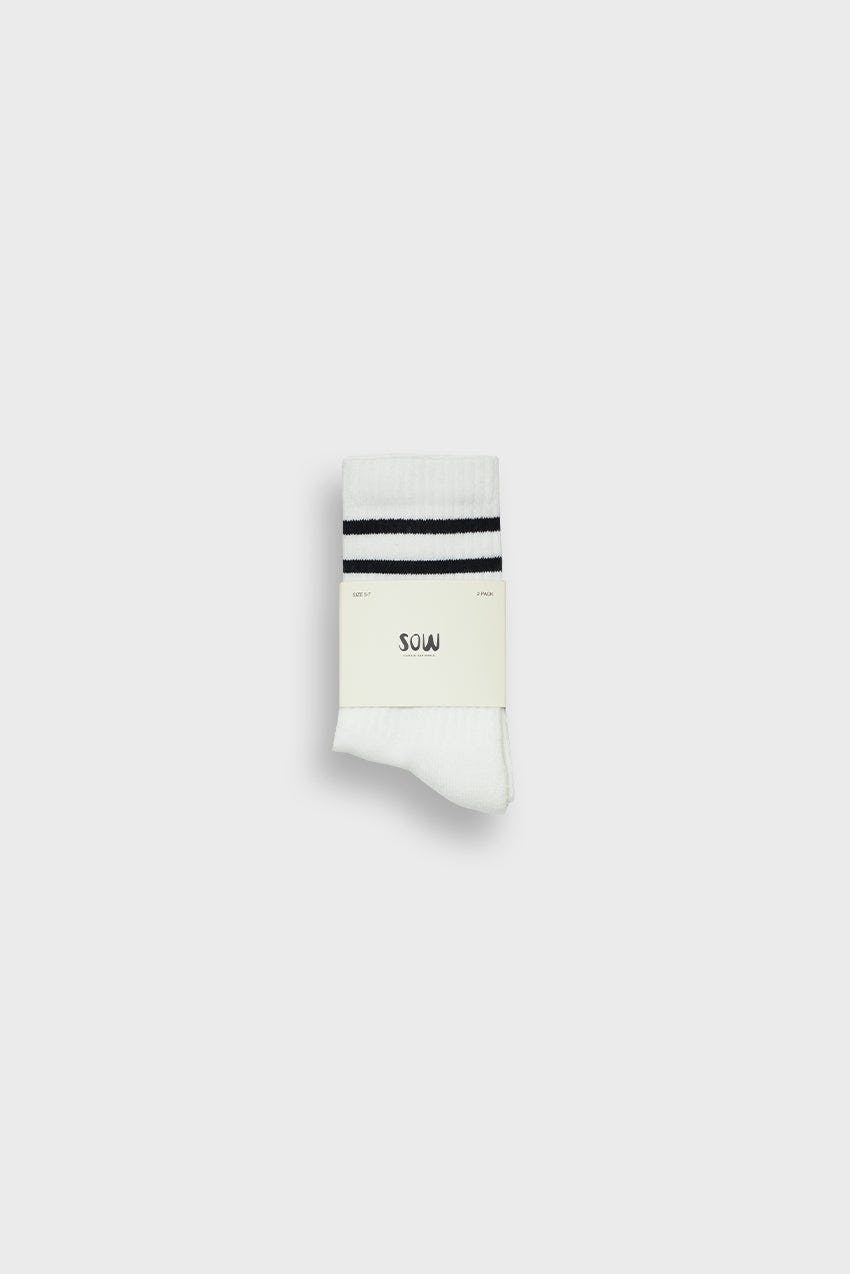Two-Pack Of Striped Crew Socks