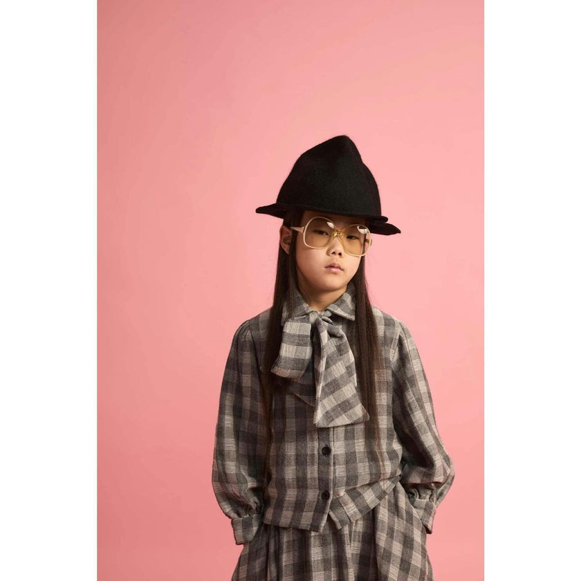 Check Bow Blouse