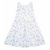Print Dress with Back Bow