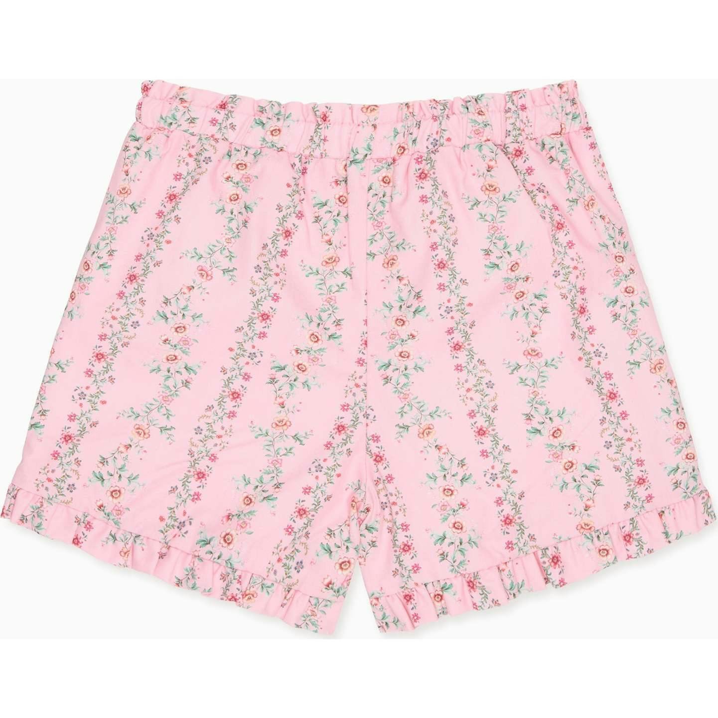 Pink Garland Flores Cotton Girl Shorts