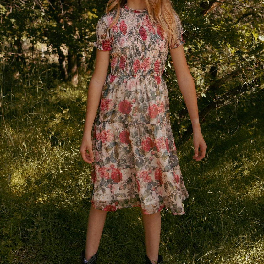 Mini Cordelia Dress in Pink Bloom