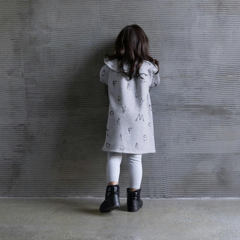 Girls Terry Dress With Ruffled Yolk