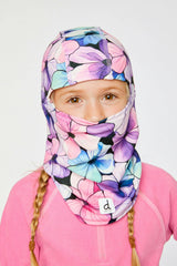 Brushed Jersey Balaclava Purple Floral Print