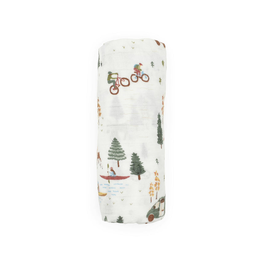 Organic Cotton Muslin Swaddle Blanket - Alpine Adventure