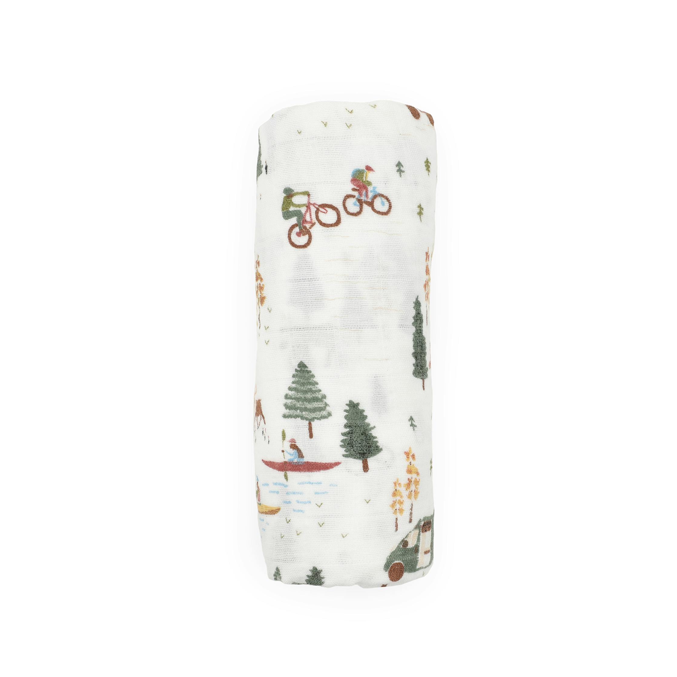 Organic Cotton Muslin Swaddle Blanket - Alpine Adventure
