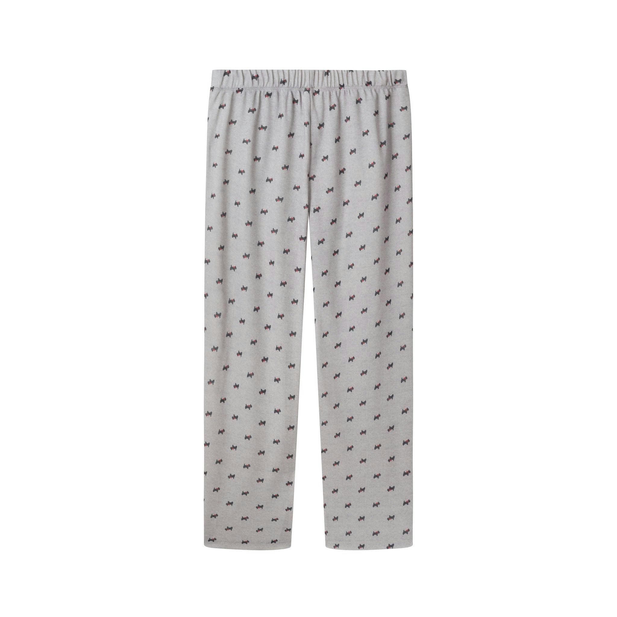 Tween (7-16) Girls Pointelle Pajama Set | Tiny Bows - Grey