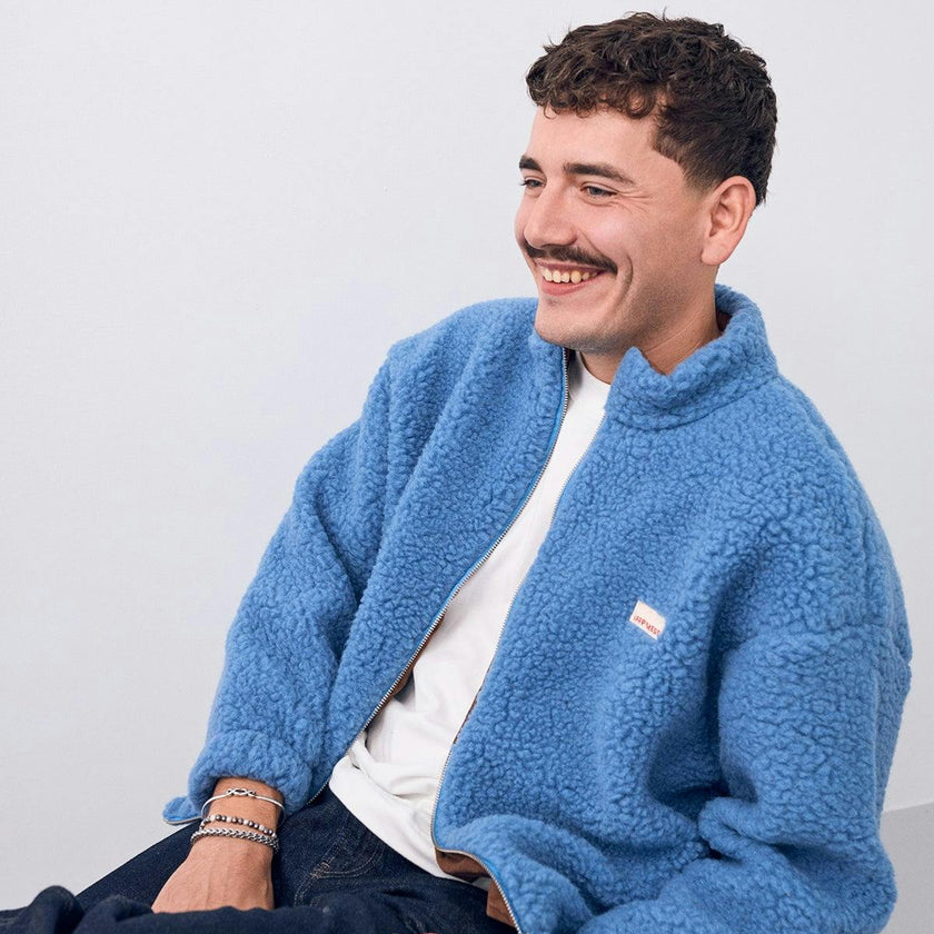 adult wool bomber jacket - ice blue