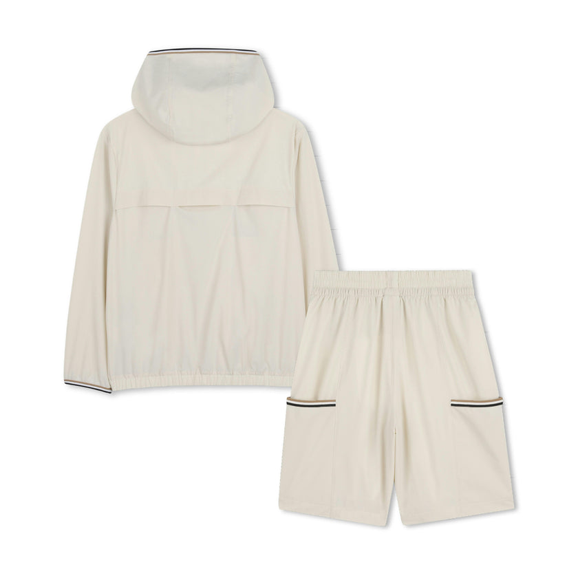 Beige Lightweight Hooded Set