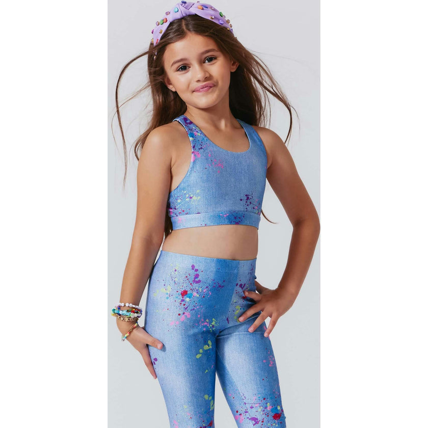 Girls Hi-Shine Scoop Neck Racer Back Sports Bra