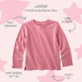 LONDON 10-Pack Toddler Long Sleeve T-Shirts
