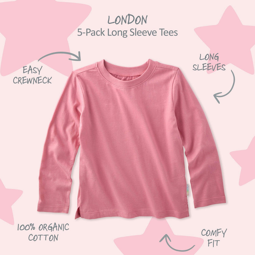 LONDON 10-Pack Toddler Long Sleeve T-Shirts