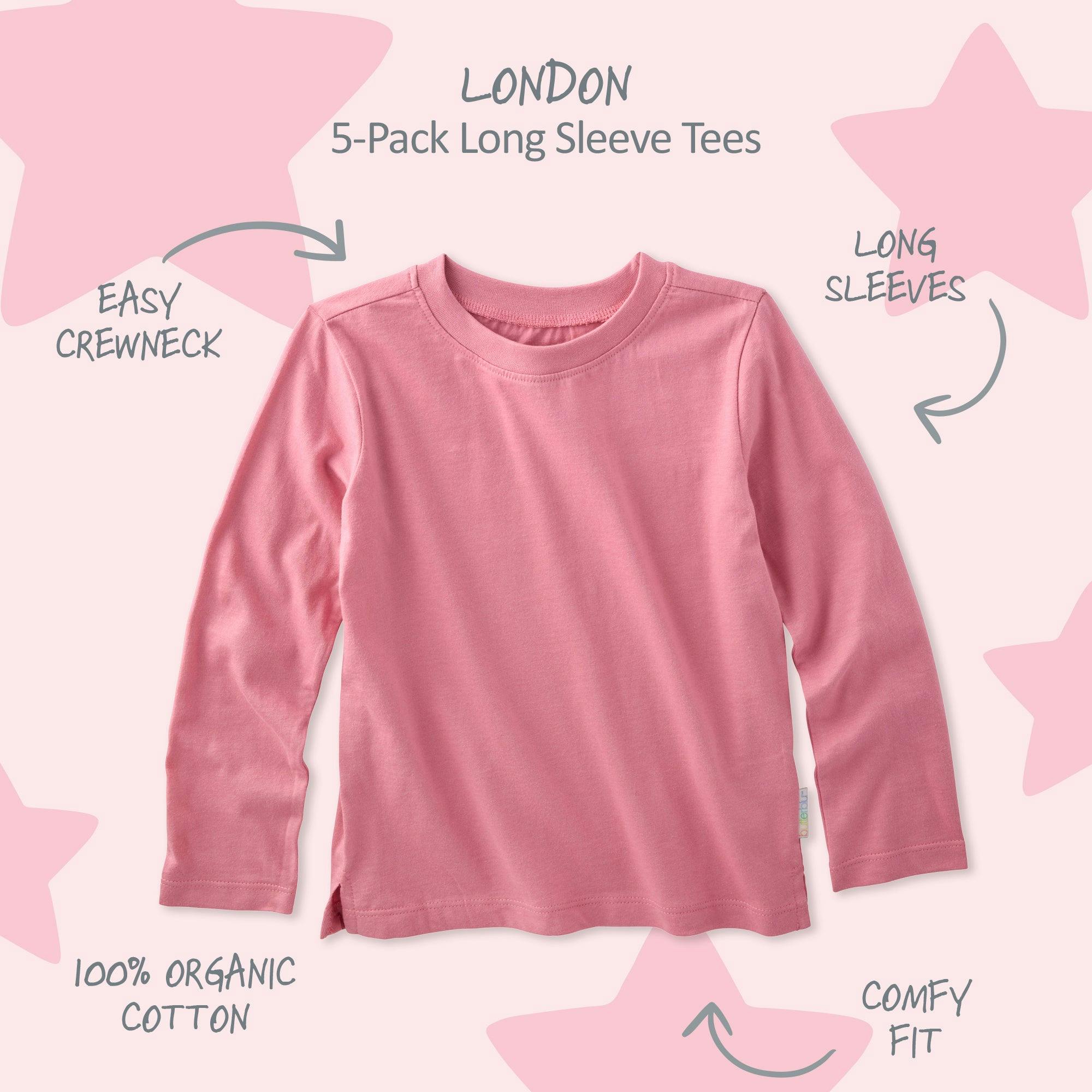 LONDON 10-Pack Toddler Long Sleeve T-Shirts